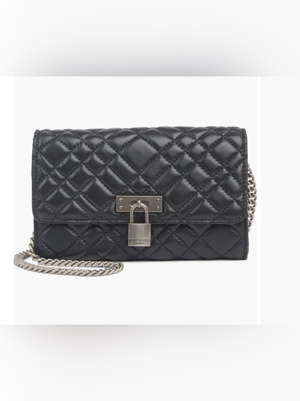 KURT GEIGER Brixton Quilted Leather Chain Wallet